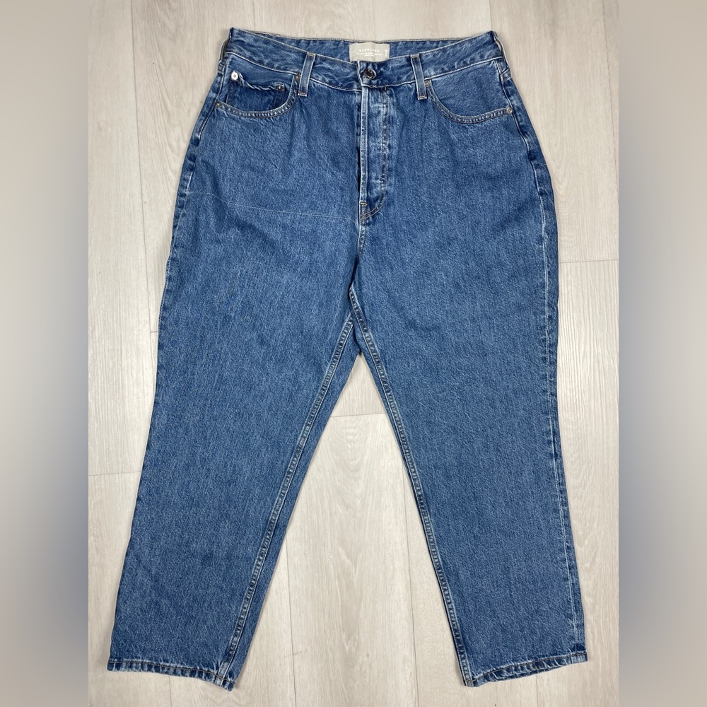 Everlane Curvy 90s Cheeky Straight Jeans Organic Cotton Blue Size 33
